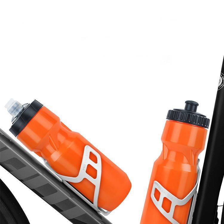 cycling bottle placed in bicycle holder
