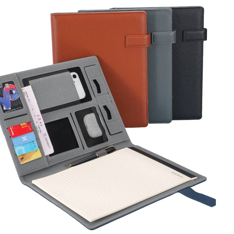 a4 document folder pu leather multifunctional meeting folder with logo malaysia