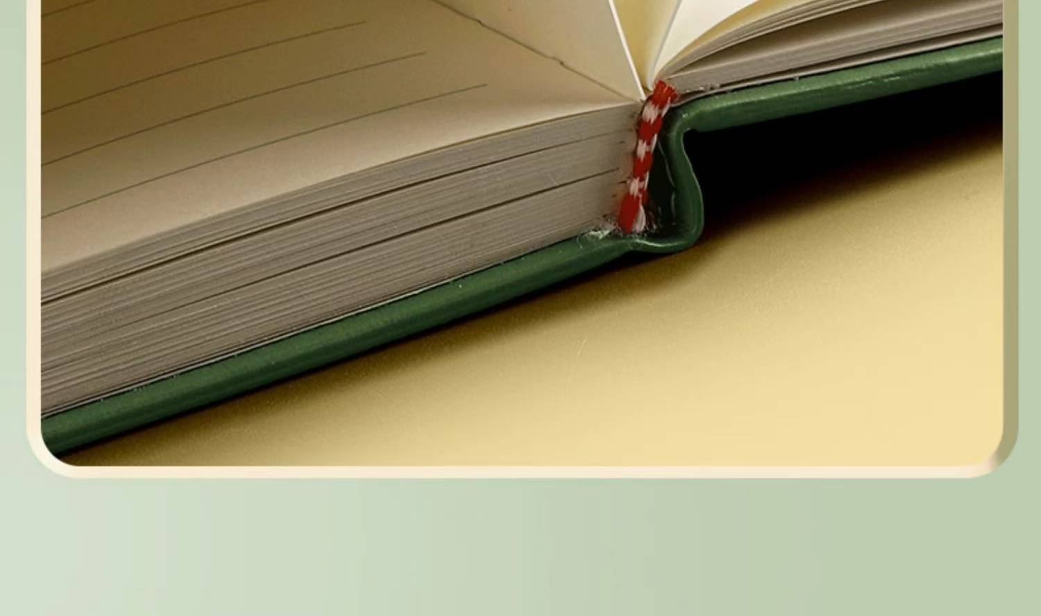notebook thickness detail showing page capacity