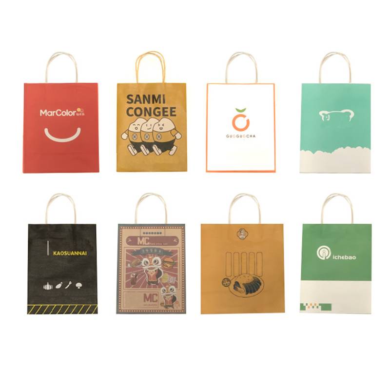 printed kraft paper bag with logo branding eco friendly packaging