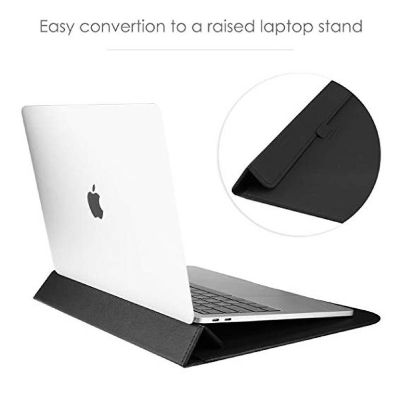 laptop sleeve converted into adjustable laptop stand function