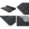 close up details of custom laptop sleeve stitching and design