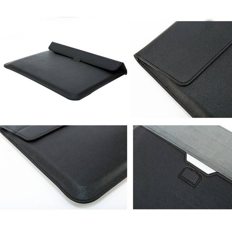 close up details of custom laptop sleeve stitching and design