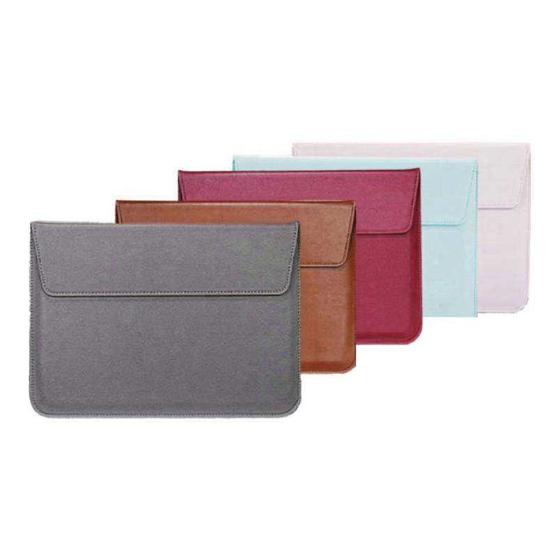 custom laptop sleeve with logo pu leather sleeve with stand function malaysia