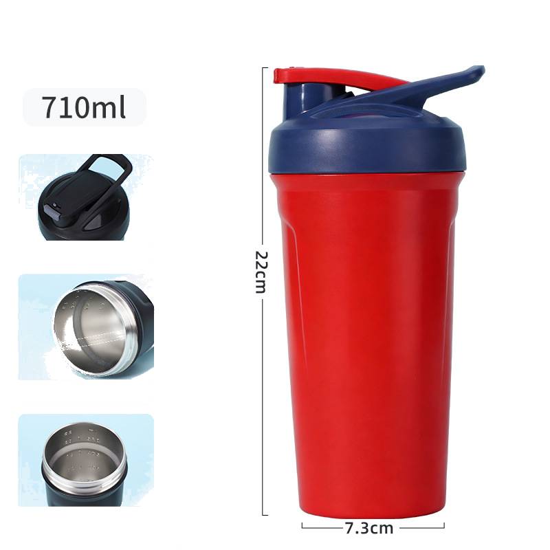 red insulated shaker bottle fitness use