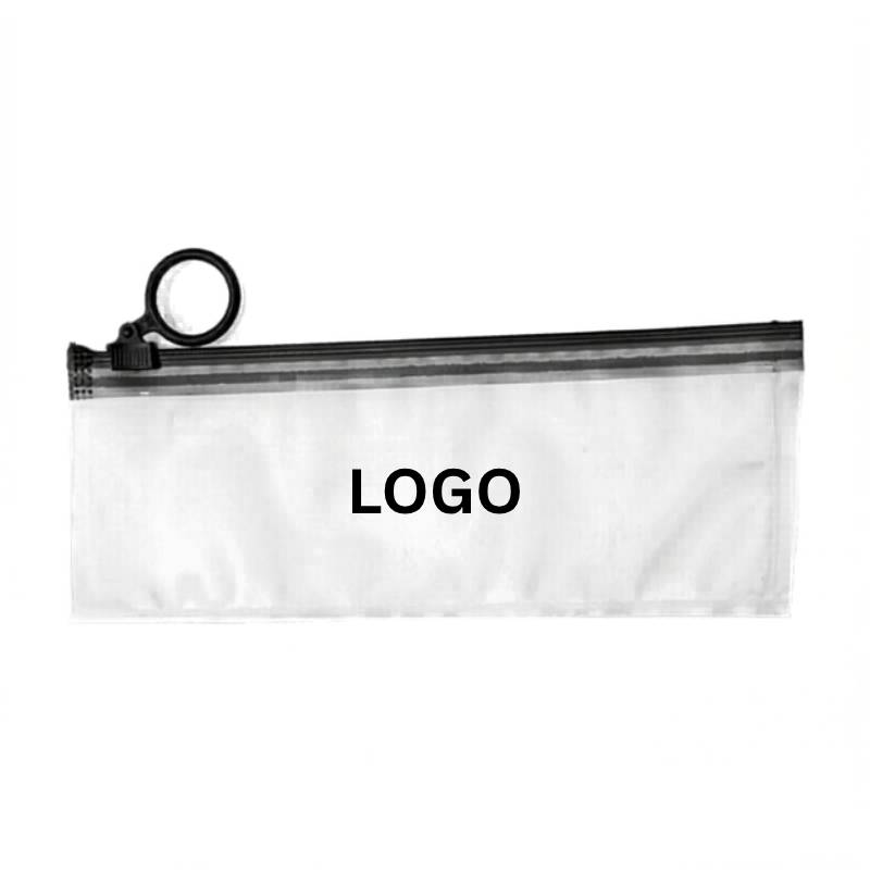 pvc transparent long zipper pouch for travel and storage