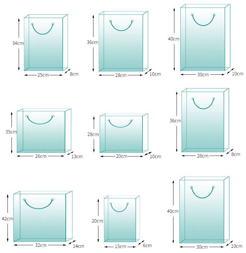 custom paper bag sizes small medium large packaging options