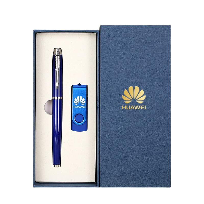 corporate gift metal pen USB set branding logo printing