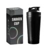 black insulated protein shaker bottle