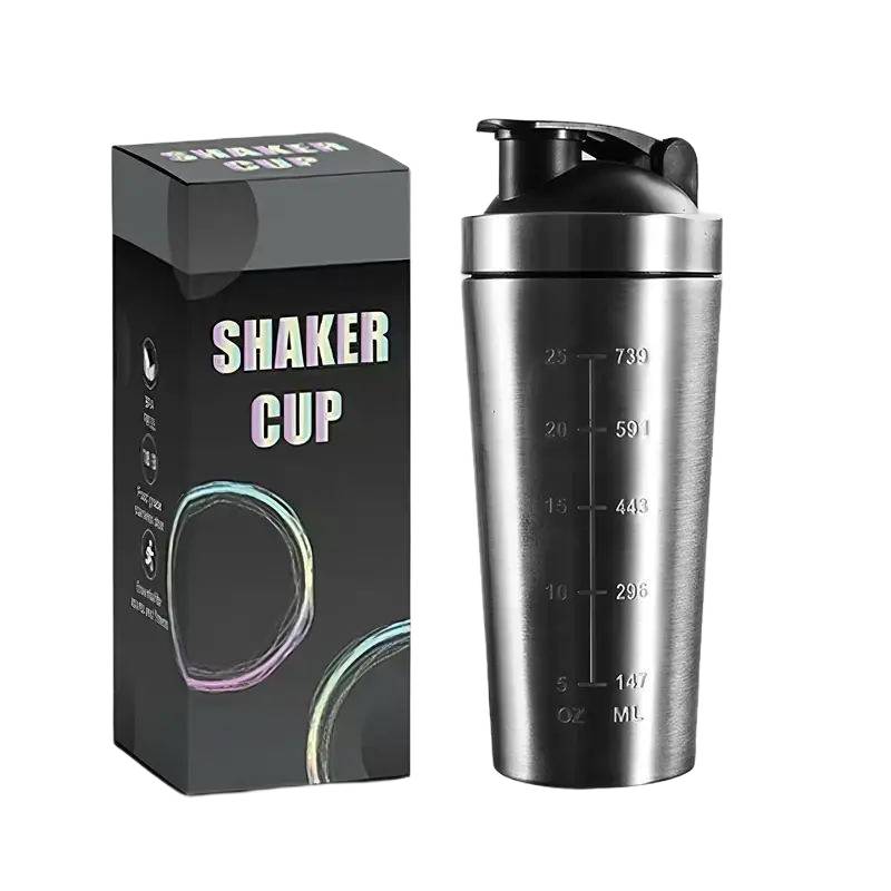 gym protein shaker bottle stainless steel portable