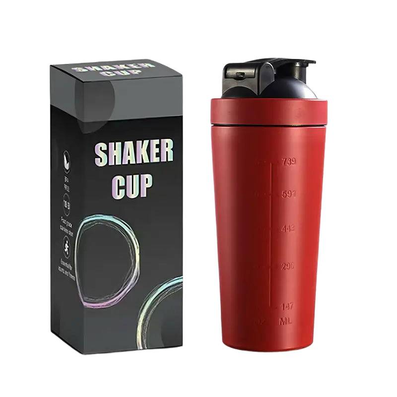 stainless steel protein shaker bottle fitness use