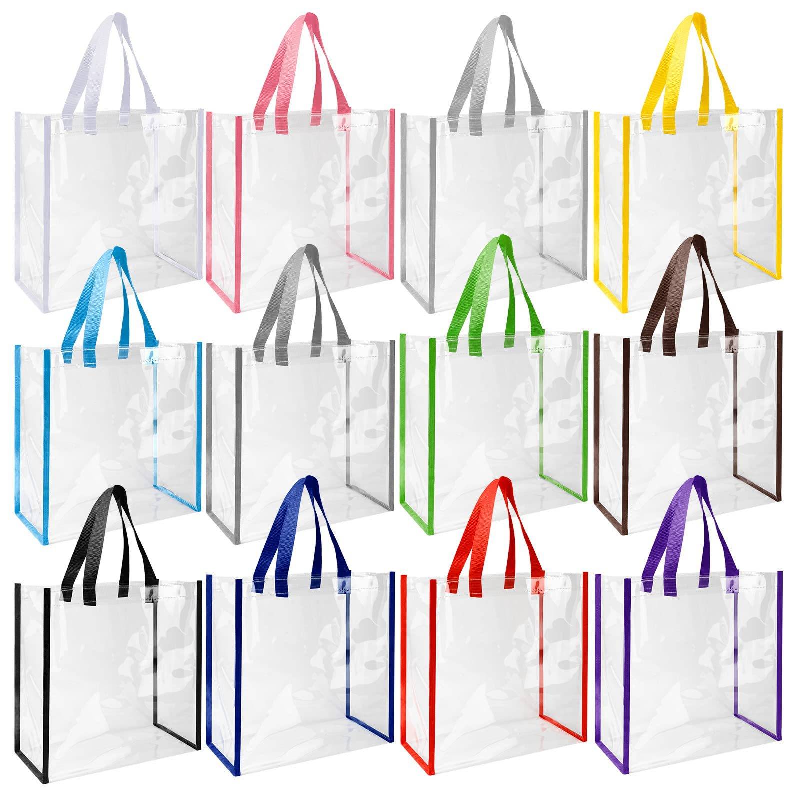 transparent pvc shopping bag in multiple colour options