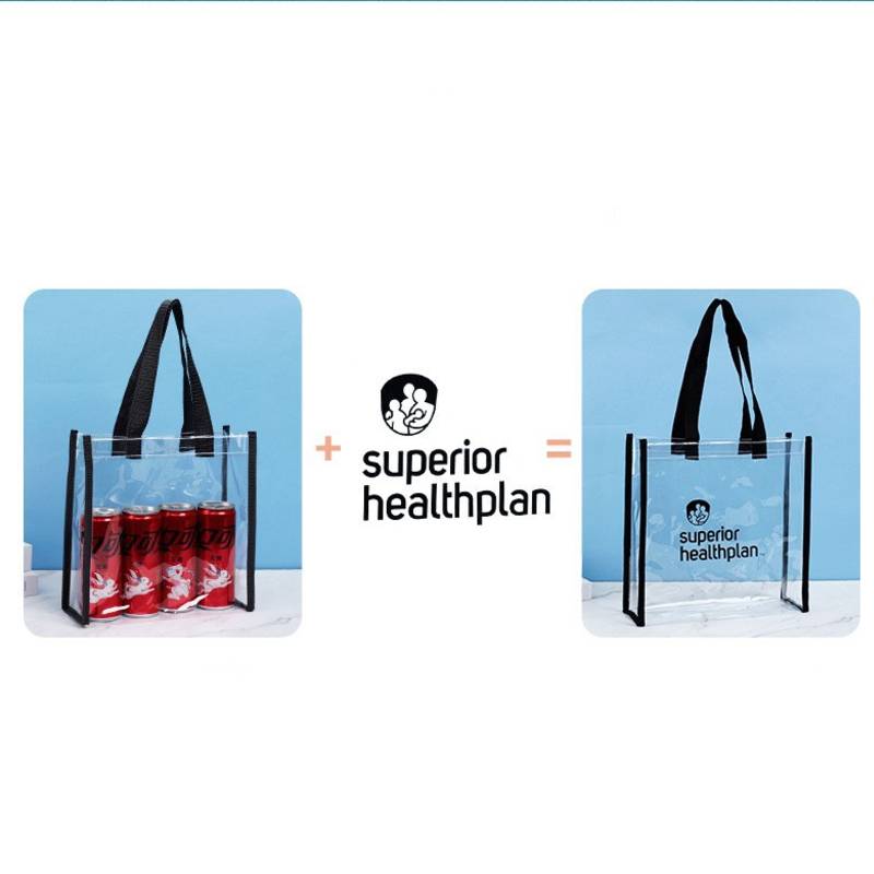 transparent pvc shopping bag with custom logo printing