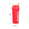 shaker bottle size measurement 600ml height and width shown