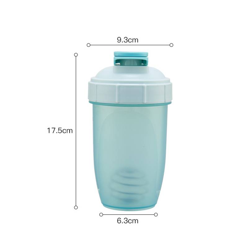 shaker bottle size 500ml with height and width dimensions shown