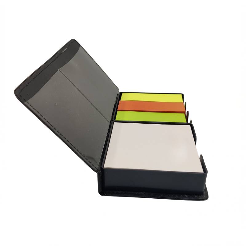 compact leather sticky notes holder for office desk