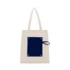 dual colour canvas tote bag with front pocket