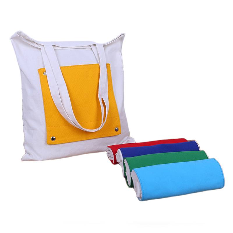 custom foldable canvas bag for shopping and promotional use