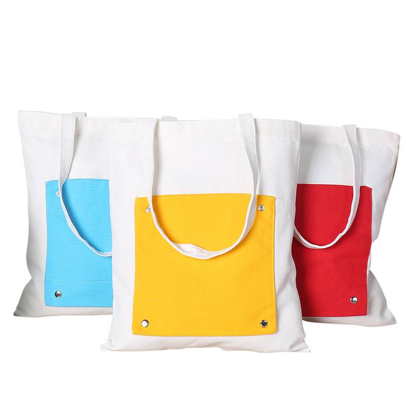 foldable canvas bag with buckle closure and dual colour design