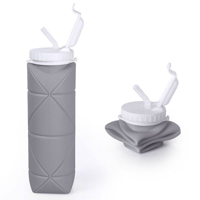 foldable silicone water bottle for hiking and travel