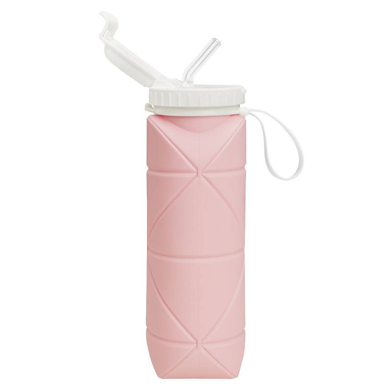 leak proof folding water bottle with secure cap