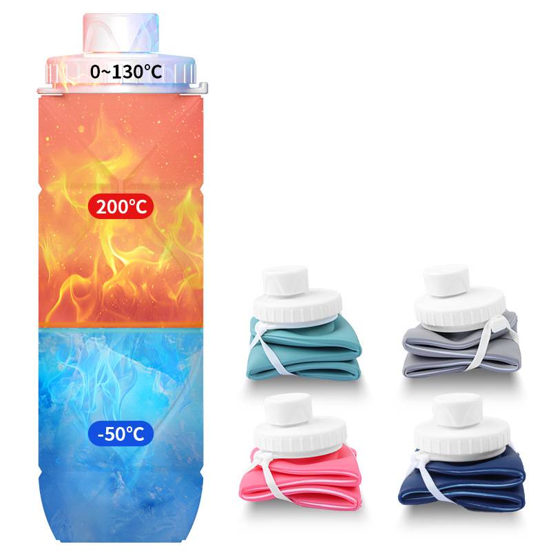 silicone water bottle resistant to hot and cold temperatures