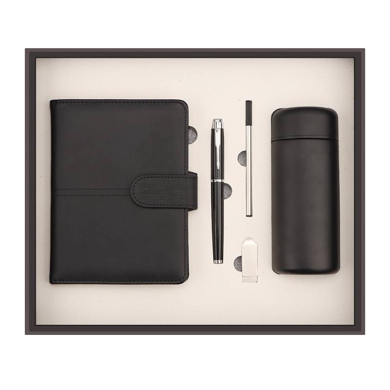 custom logo executive notebook thermos usb gift set