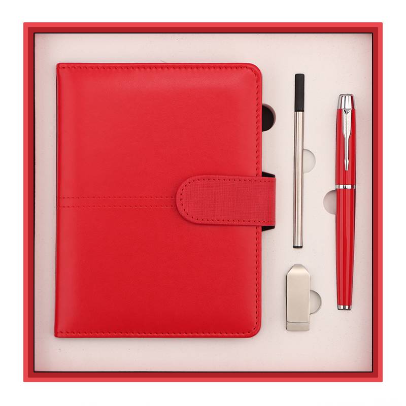 custom logo notebook pen refill usb gift set