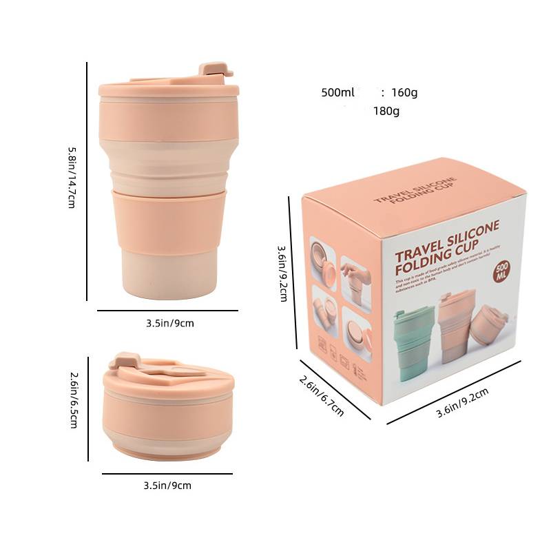 colourful silicone collapsible cup with logo