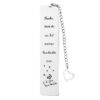 Stainless steel bookmark close up