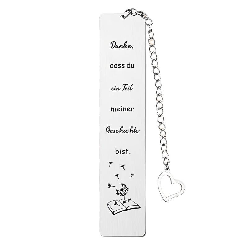 Stainless steel bookmark close up