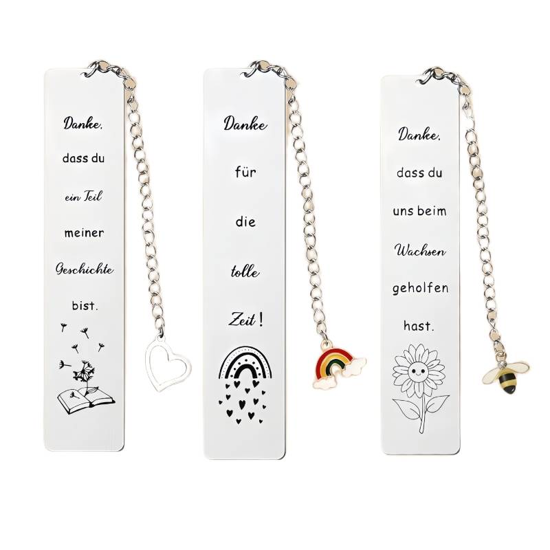 Custom engraved stainless steel bookmark