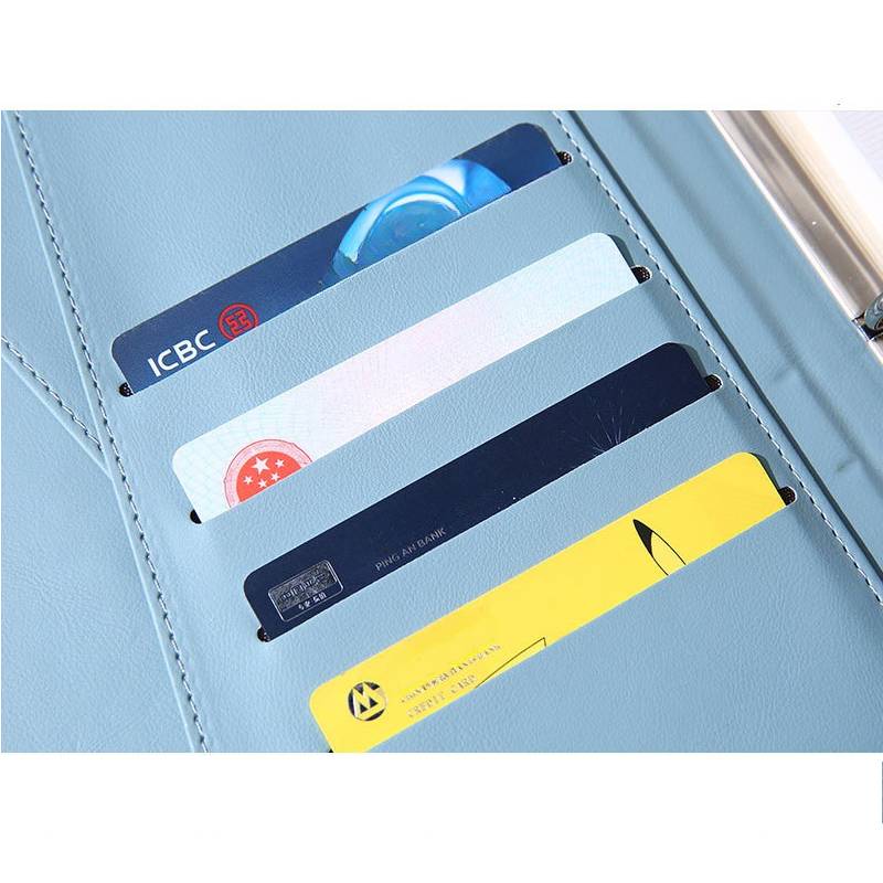 business notebook with card holder compartments