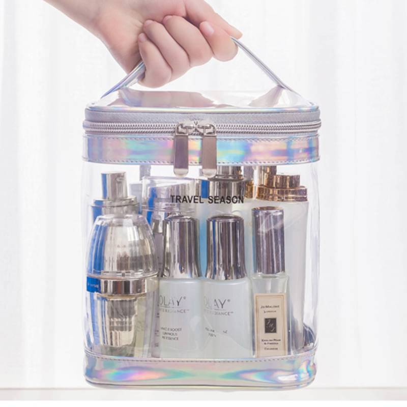 Cosmetic bag zipper and handle