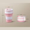 foldable silicone cup size measurement 350ml 500ml