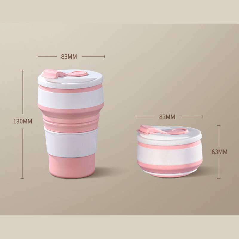 foldable silicone cup size measurement 350ml 500ml