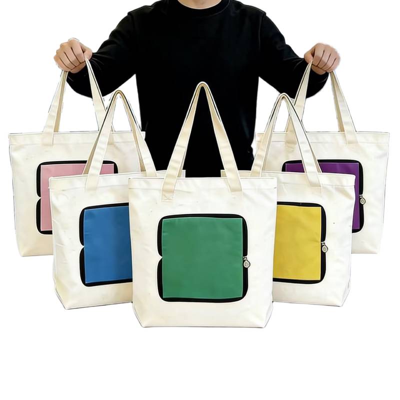 custom logo foldable zip canvas bag malaysia