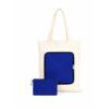 blue foldable zip canvas bag custom printing