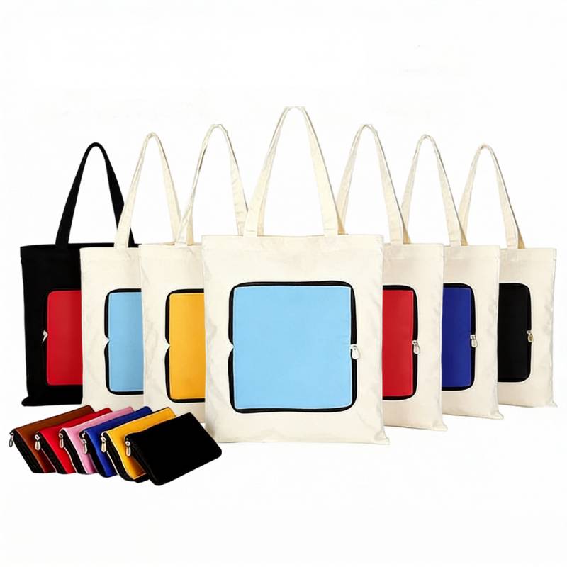 foldable zip canvas bag with custom logo malaysia