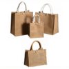 jute bag button closure detail
