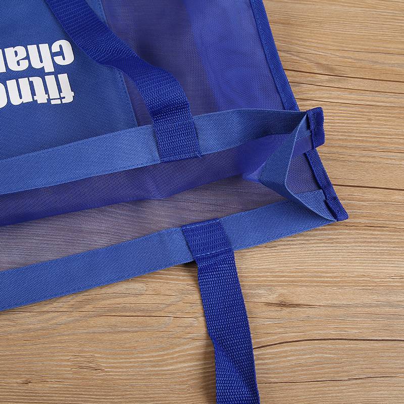 reinforced stitched handle mesh tote bag