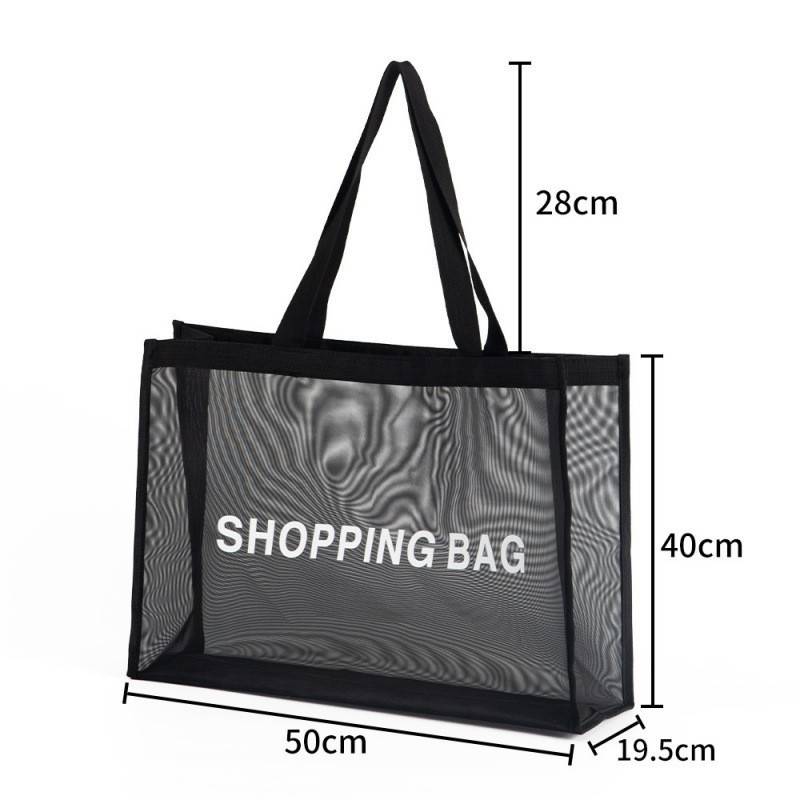 mesh tote bag size options measurement