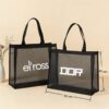 black mesh tote bag reusable shopping bag