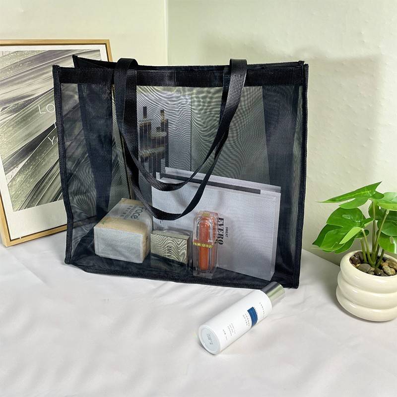 semi transparent mesh tote bag retail use