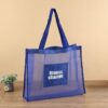 blue mesh tote bag custom printed logo