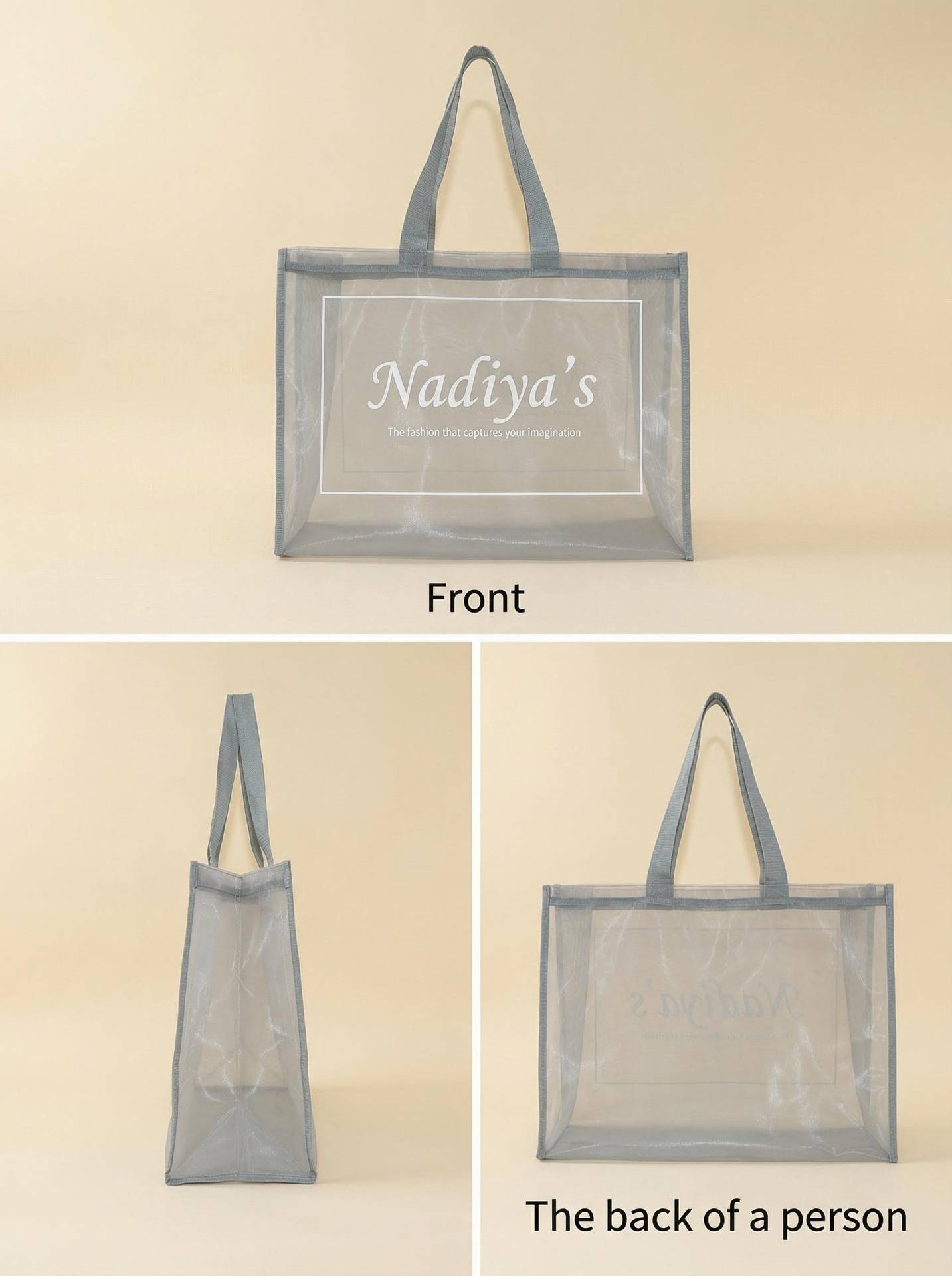 grey mesh tote bag promotional merchandise