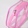 Side view of PVC transparent pouch with gusset