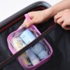 PVC transparent pouch stored inside luggage