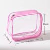 Durable PVC transparent pouch with waterproof construction and custom logo printing, suitable for travel essentials, cosmetics, toiletries, and corporate giveaways.