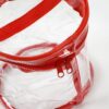 Dual Zipper Round Transparent Pouch Double zipper on transparent round pouch